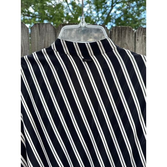 Anne Klein Black & White Striped Midi Dress – Size S - Picture 4 of 6